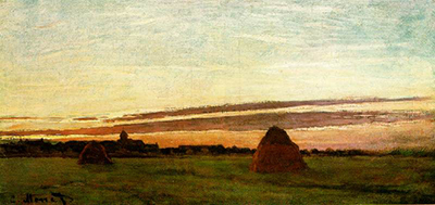 Haystacks at Chailly at Sunrise Claude Monet